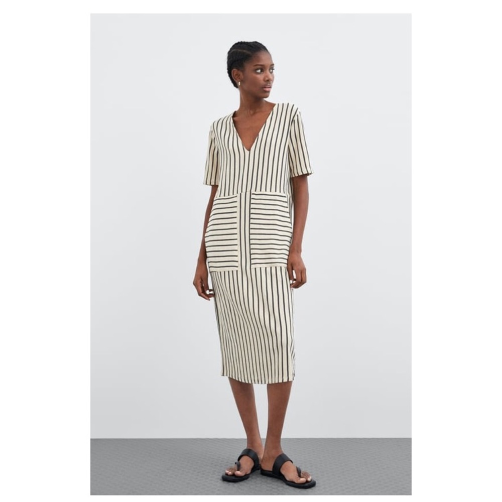 Zara striped midi dress